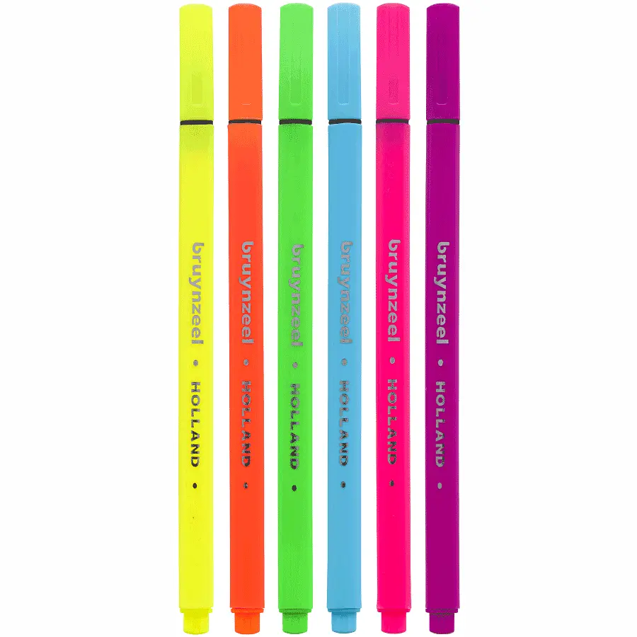 Набір лінерів FINELINER Neon Неонові кольори 6 кольорів Bruynzeel - фото 2