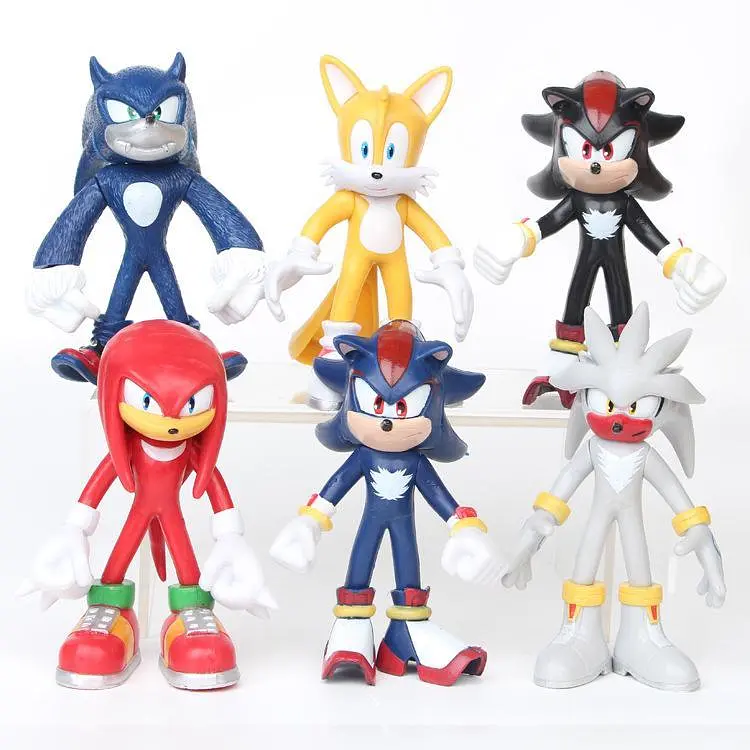 Іграшки фігурки Супер Соник 6 фігур 12см Super Sonic Їжак - фото 2