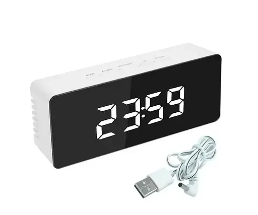 Годинник настільний Technoline White/Black Mirror (WT475) - фото 4