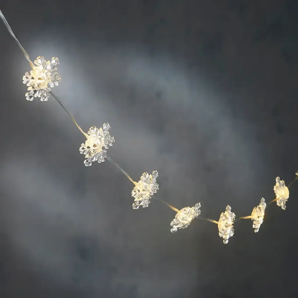Гірлянда-струна Luca Lighting Сніжинка з таймером 10 лампочок 1.3 м класичний білий (8720967822874) - фото 2