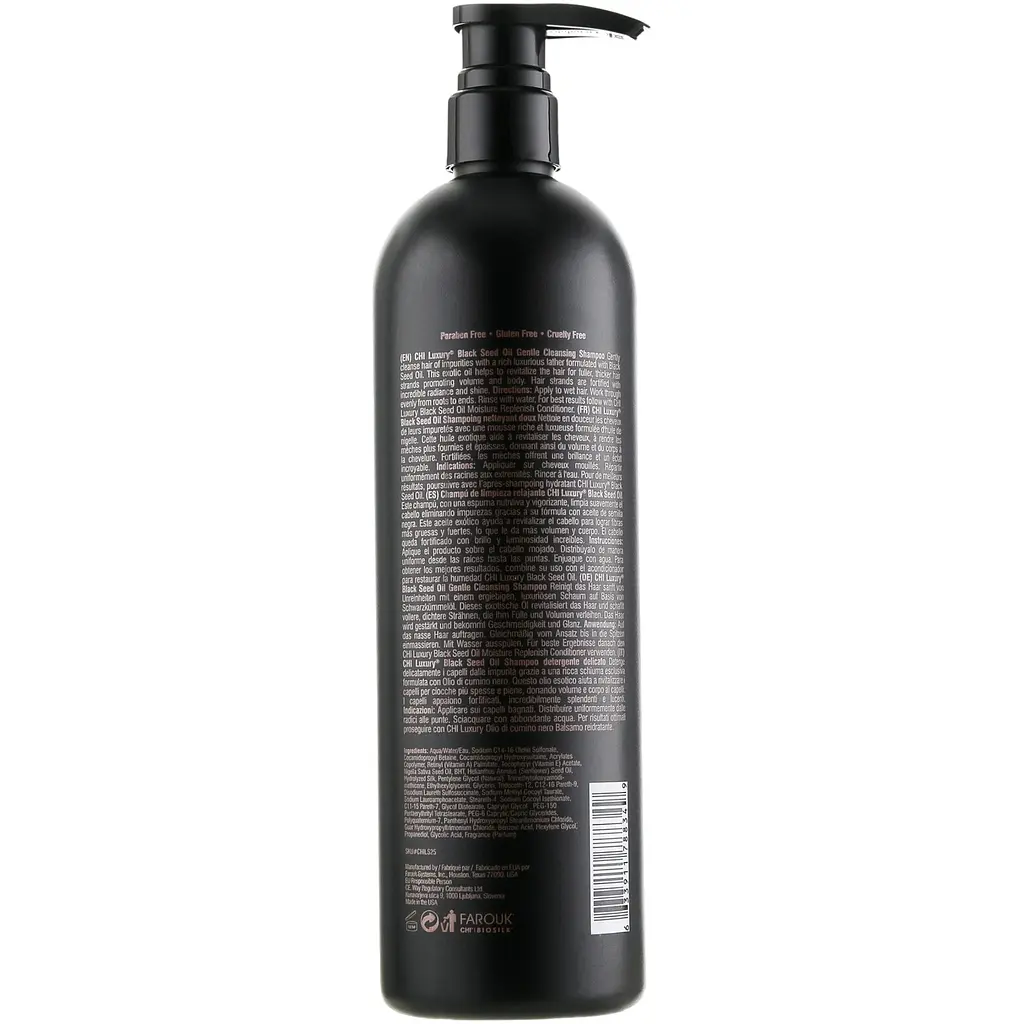 Шампунь делікатного очищення з олією чорного кмину Luxury Black Seed CHI 739 мл - фото 2