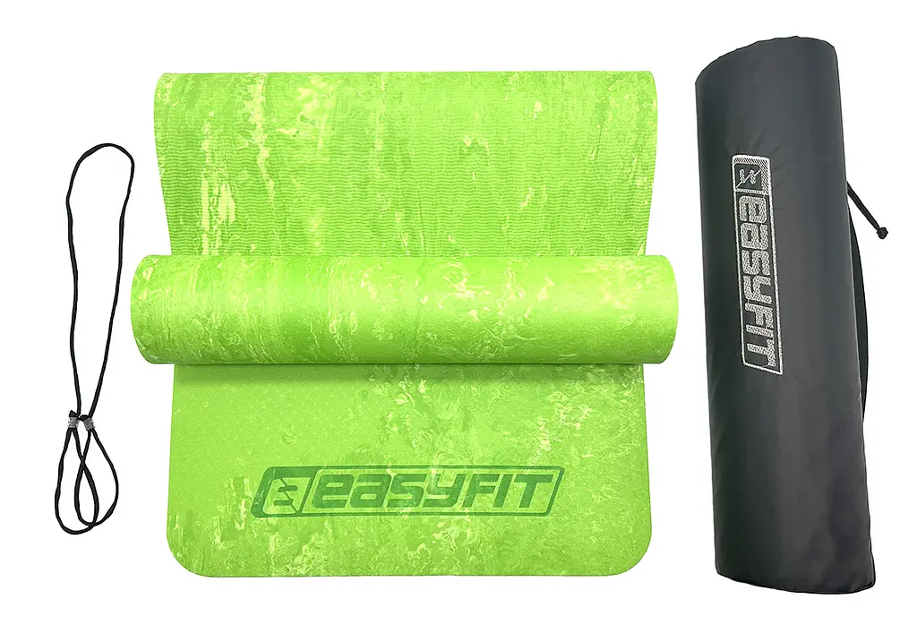 Килимок для йоги та фітнеса EasyFit PER Premium Mat 8 мм + Чохол салатовий - фото 2