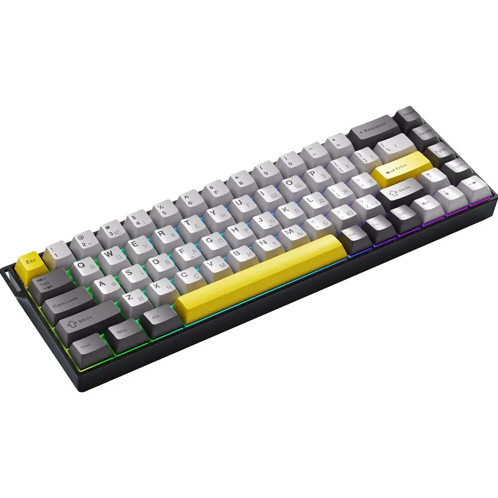 Клавіатура Ajazz AK680 V2 Ice Island Magnetic Switch Black/Grey/Yellow (AK680-V2-I-BGY) [175689] - фото 3