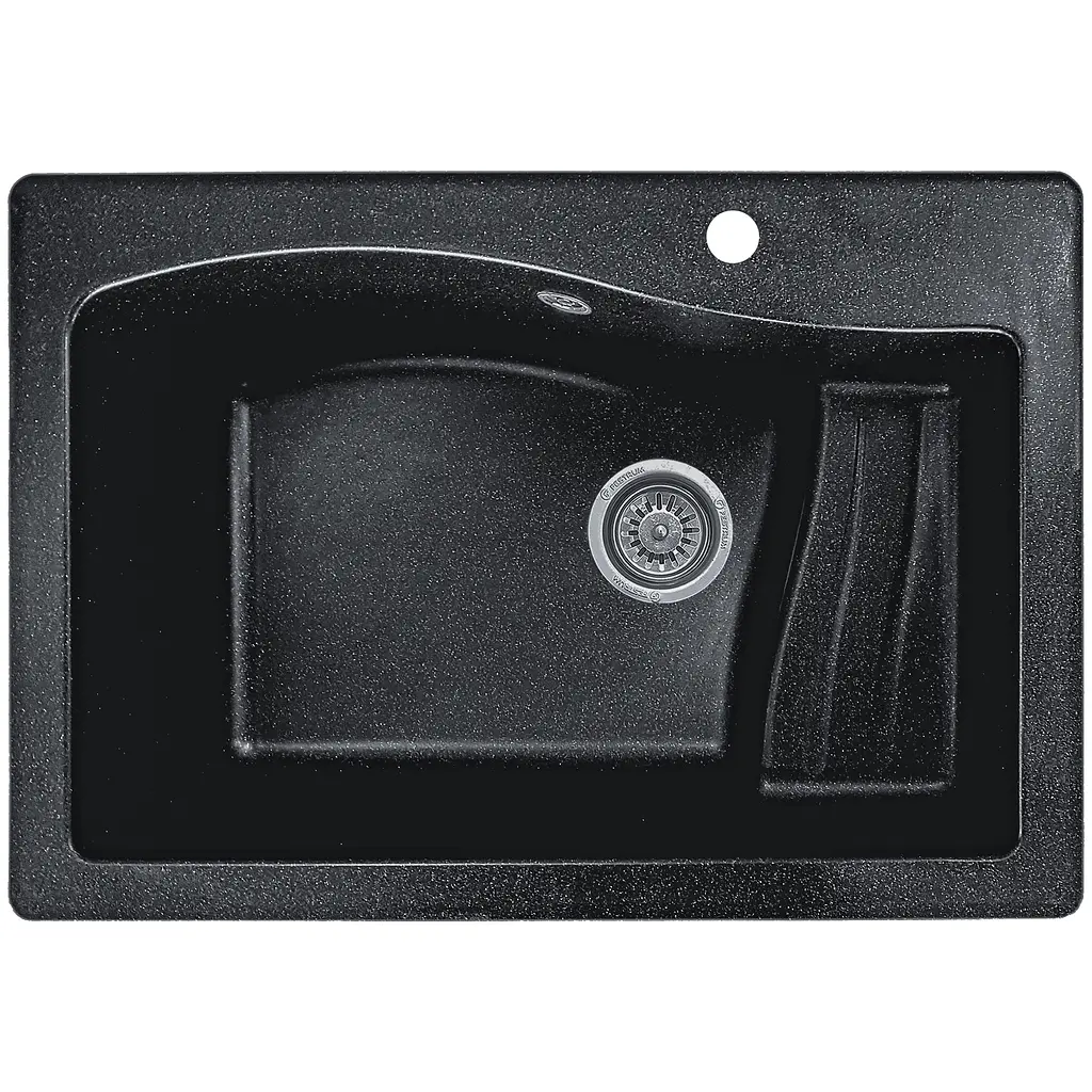 Мойка кухонная Valetti 70N гранитная 710х490 мм черная - фото 2