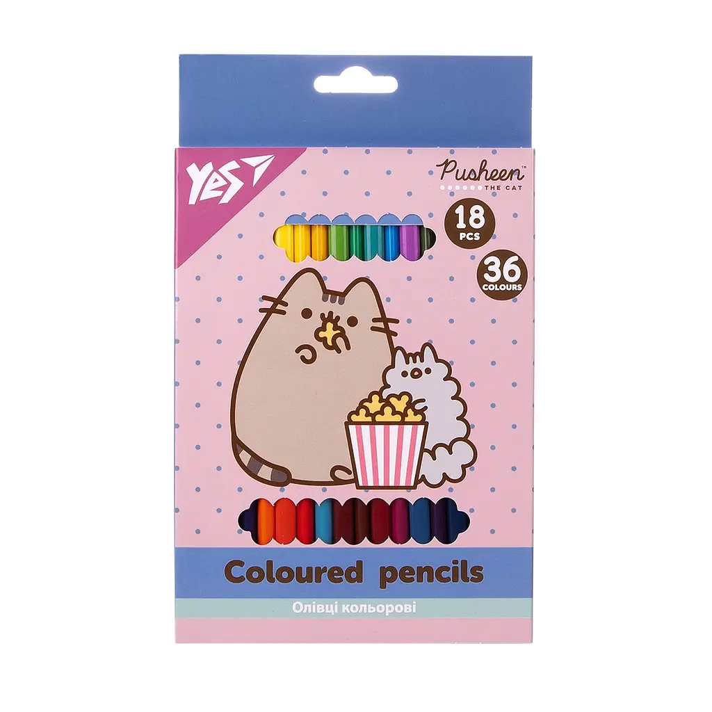 Олівці кольорові YES Pusheen 18/36 кольорів (290769)