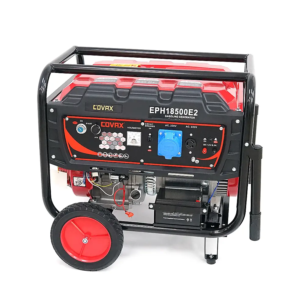 Генератор бензиновий COVAX EPH18500E2, 9.0kW, однофазний 220V, 50Hz, DC12V, 20HP, Electric Starter, tank 25L, 705x560x570mm, 88kg - фото 4