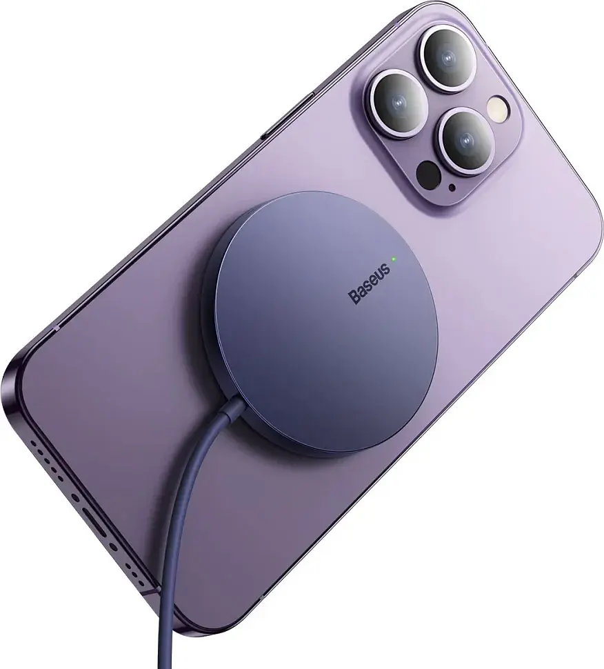 Бездротовий зарядний пристрій Baseus Simple Xiaomini3 Magnetic Wireless Charger 15W CCJJ040205 Purple - фото 3