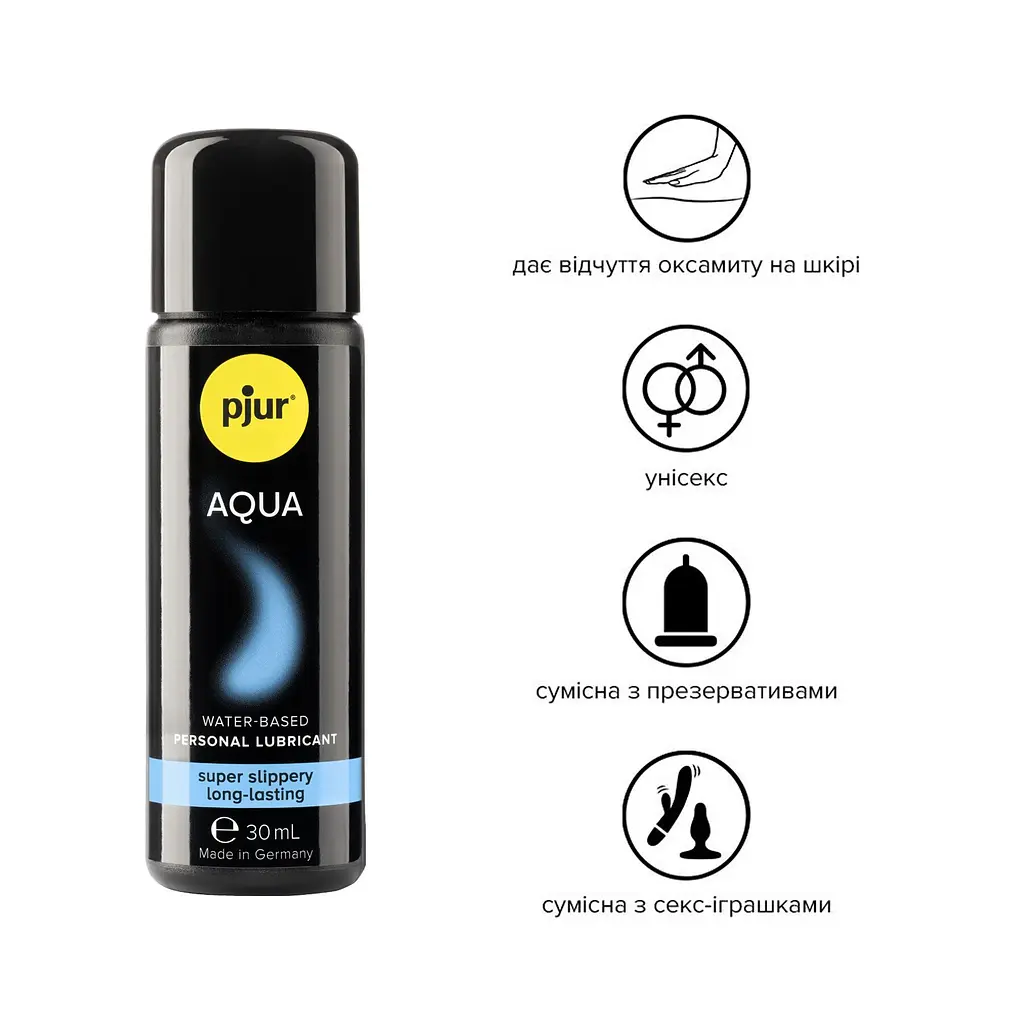 Лубрикант на водній основі pjur Aqua 30 мл, ефект оксамитової шкіри без прилипання - фото 2