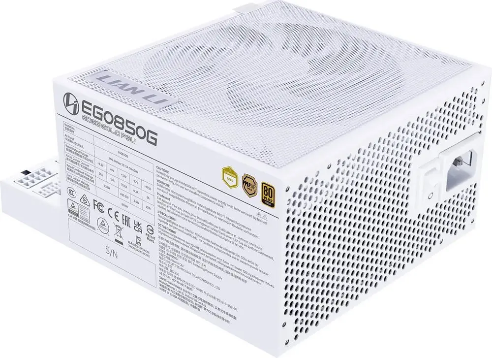 Блок питания Lian Li EDGE850, 80 Plus Gold, White, EU Cord (G9P.EG0850G.W000.EU) - фото 3