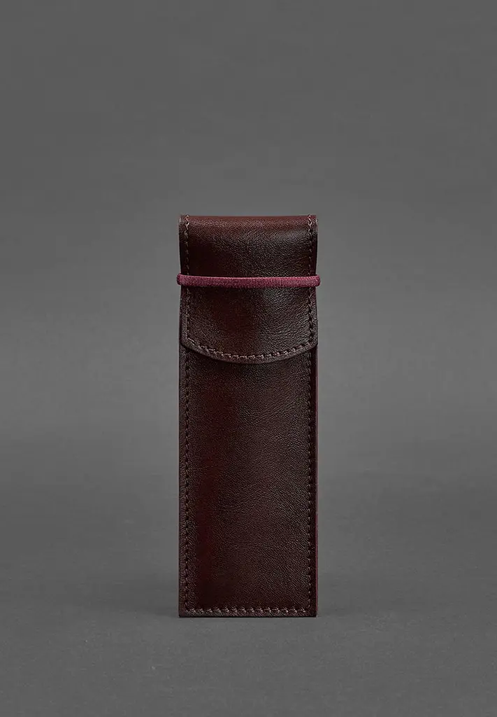 Кожаный чехол для ручек 1.0 бордовый - фото 2