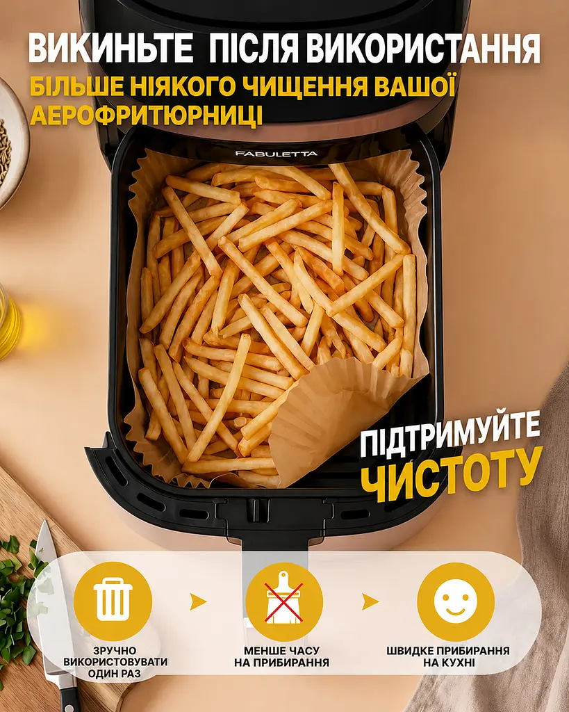 Одноразові пергаментні форми для випікання та смаження в аерофритурі та мультиварці, прямокутні, 50 шт. Коричневий 88475 - фото 4