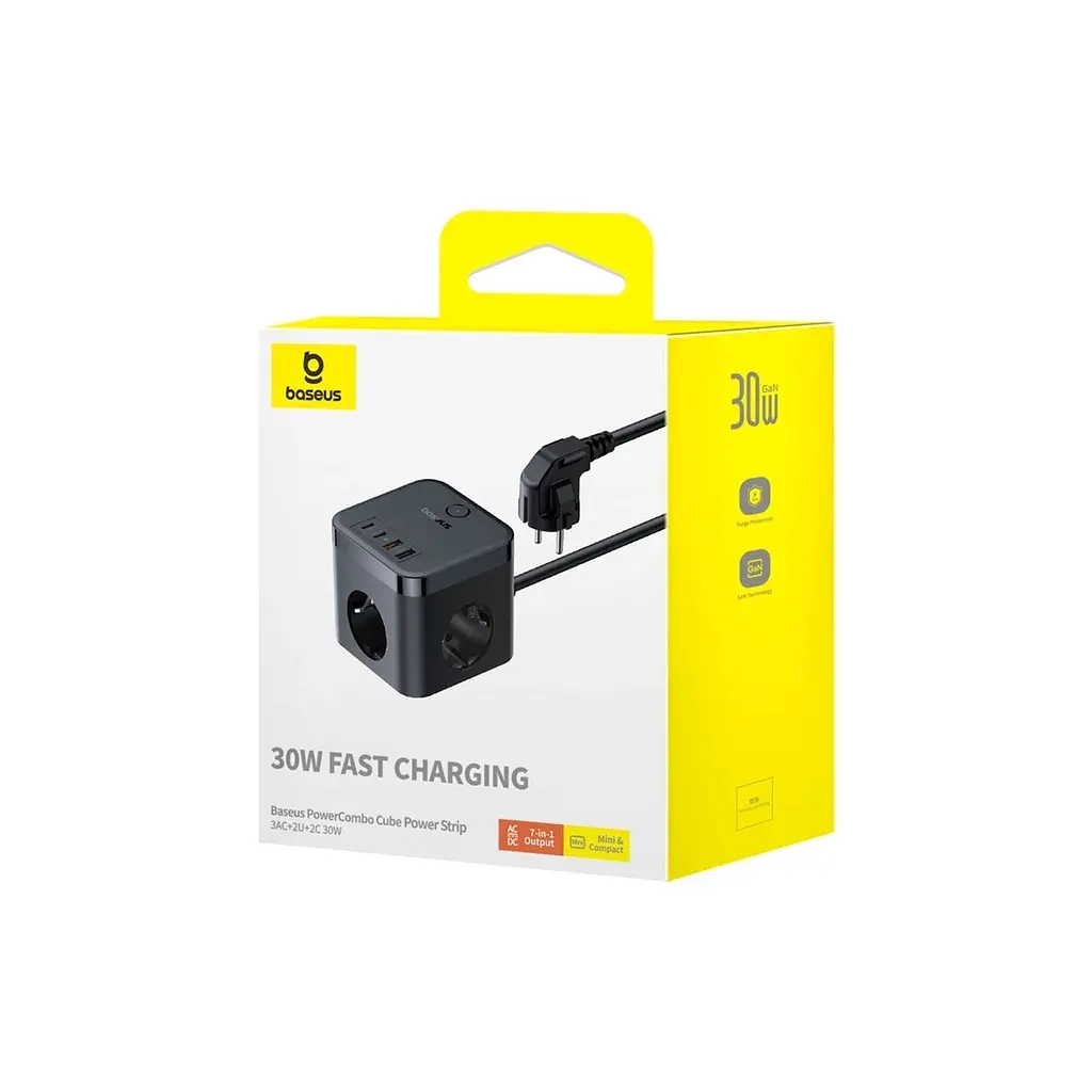 Мережевий фільтр живлення Baseus PowerCombo Cube Power Strip (E00066400117-00) - фото 5