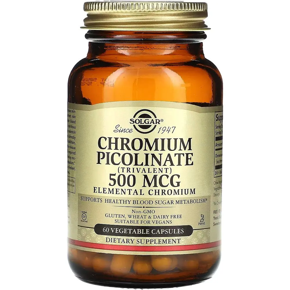 Хром Піколінат Solgar Chromium Picolinate 500 мкг 60 капсул - фото 1