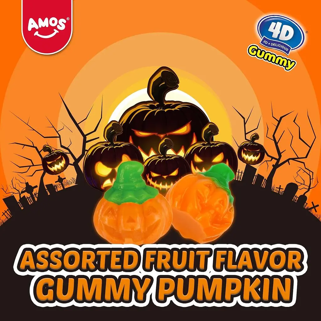 Жувальні цукерки Amos Halloween Gummy Pumpkin 240 г - фото 4