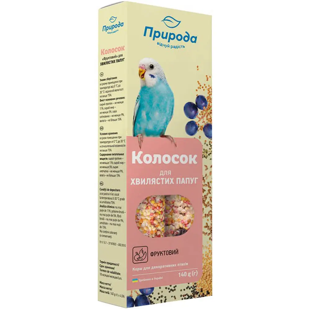 Колосок для хвилястих папуг Природа Фруктовий 140 г (PR740026) - фото 1
