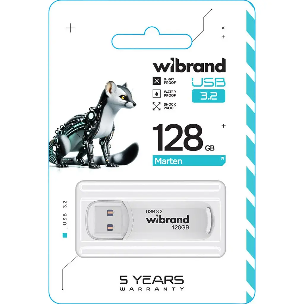 USB флеш-накопичувач Wibrand Marten 128GB USB-A 3.2 White (WI3.2/MA128P10W) [173093] - фото 2