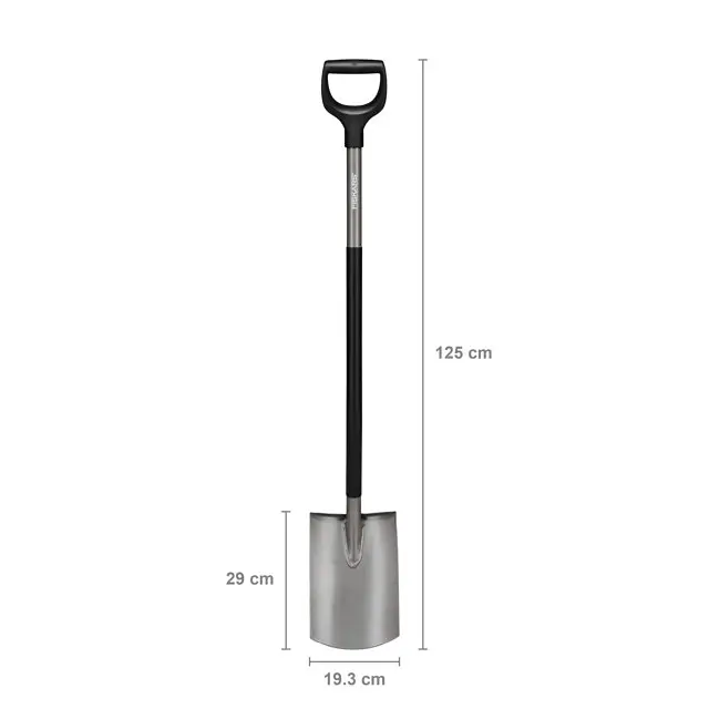 Лопата пряма з заокругленим лезом Fiskars Ergonomic (1066710) - фото 4