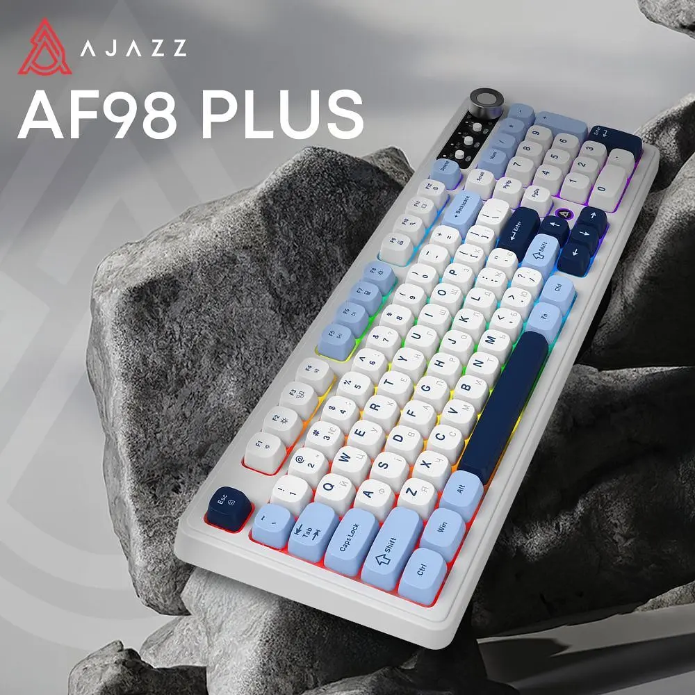 Клавіатура бездротова Ajazz AF98 Plus Glacier Blue (AF98-PLUS-GB) - фото 3