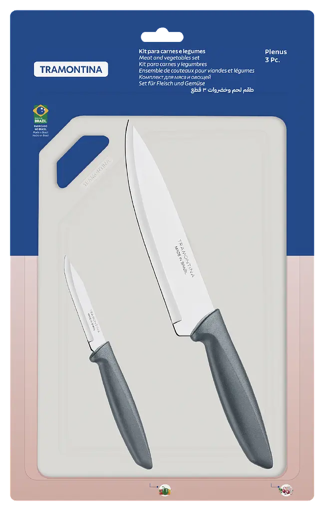 Набір ножів Tramontina Plenus grey, 3 предмети (6366870) - фото 3
