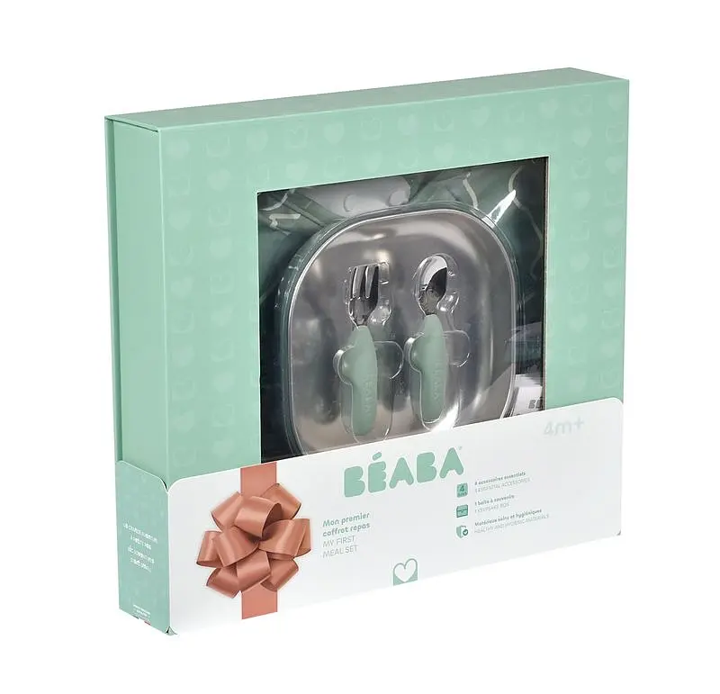 Набор посуды Beaba Sage Green металлический подарочный 4+ зеленый (913639) - фото 3