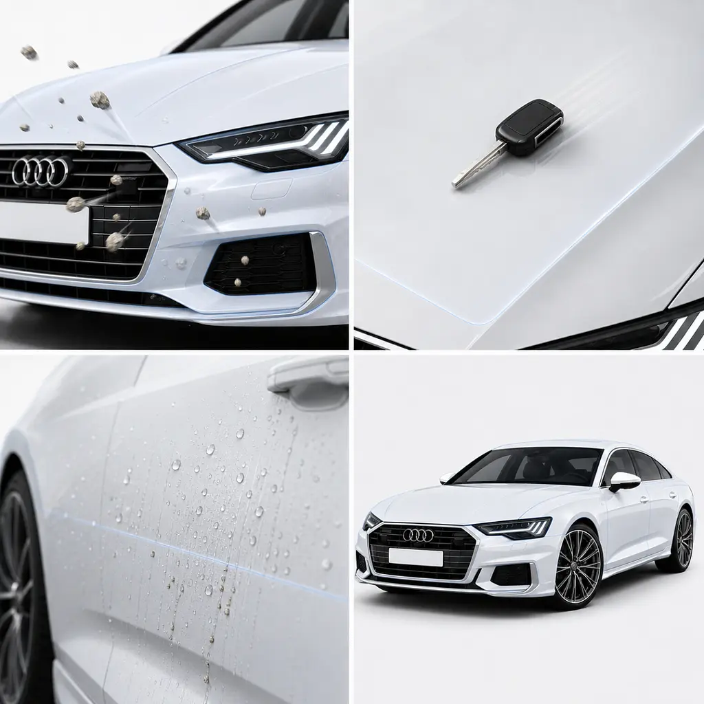 Антигравійна захисна бронеплівка за лекалами для Audi A5 F5 facelift 2020-2024 - передня частина авто (капот бампер крила)) - фото 2