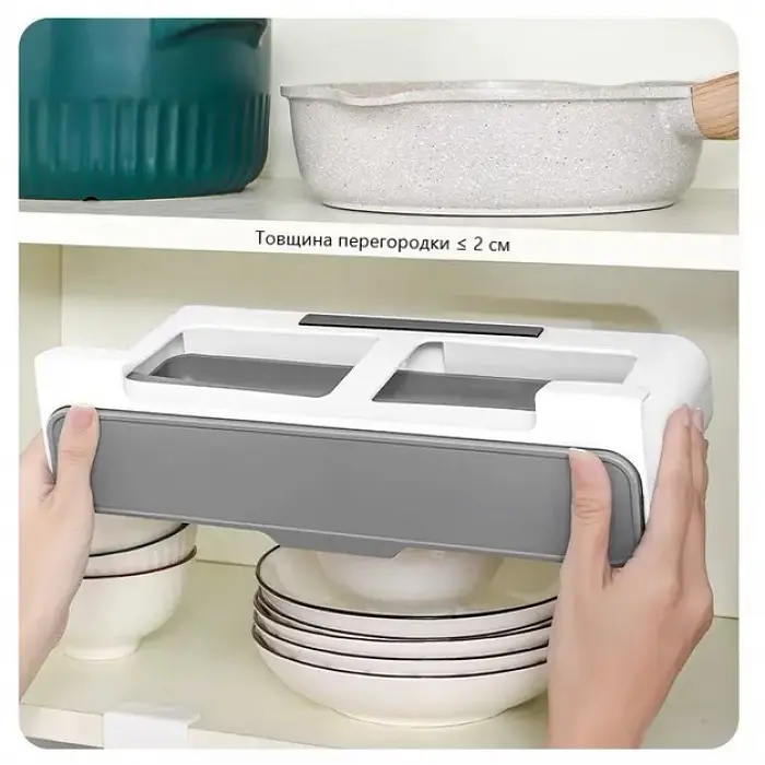 Підвісна полиця для спецій пластикова на липкій стрічці Under-shelf Spice Rack - фото 2