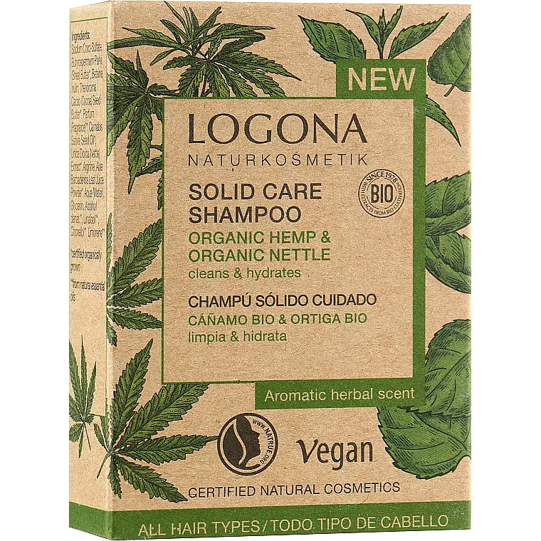 Шампунь твердый для сухих и поврежденных волос Logona Конопля и крапива 60 г - фото 2