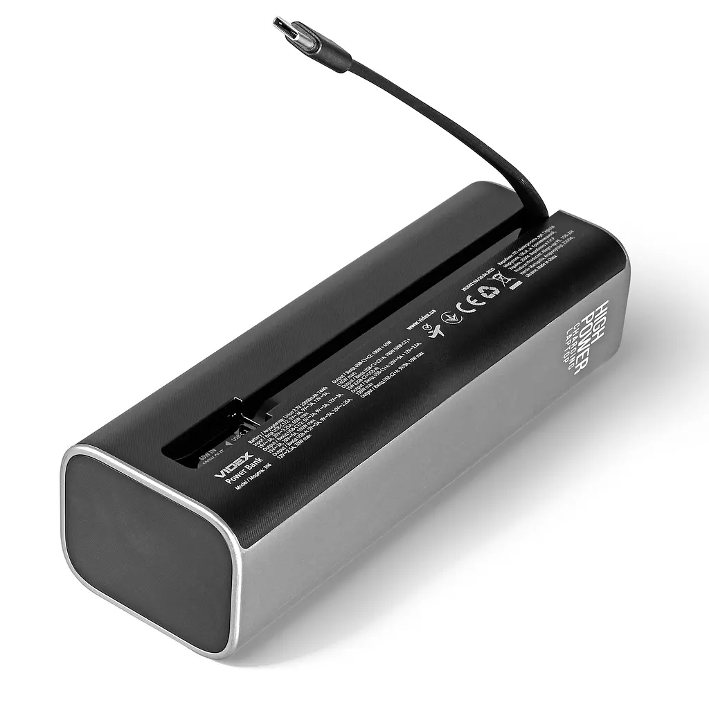 Павербанк 20000mAh VIDEX VPB-366 165W PD100W +Display VIDEX (28606-000) - фото 8