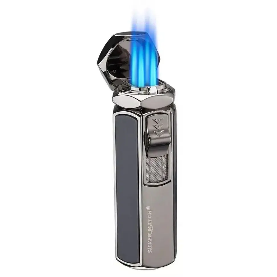 Турбо зажигалка Silver Match Rome 4 Jet Flame Dark Ice - фото 2