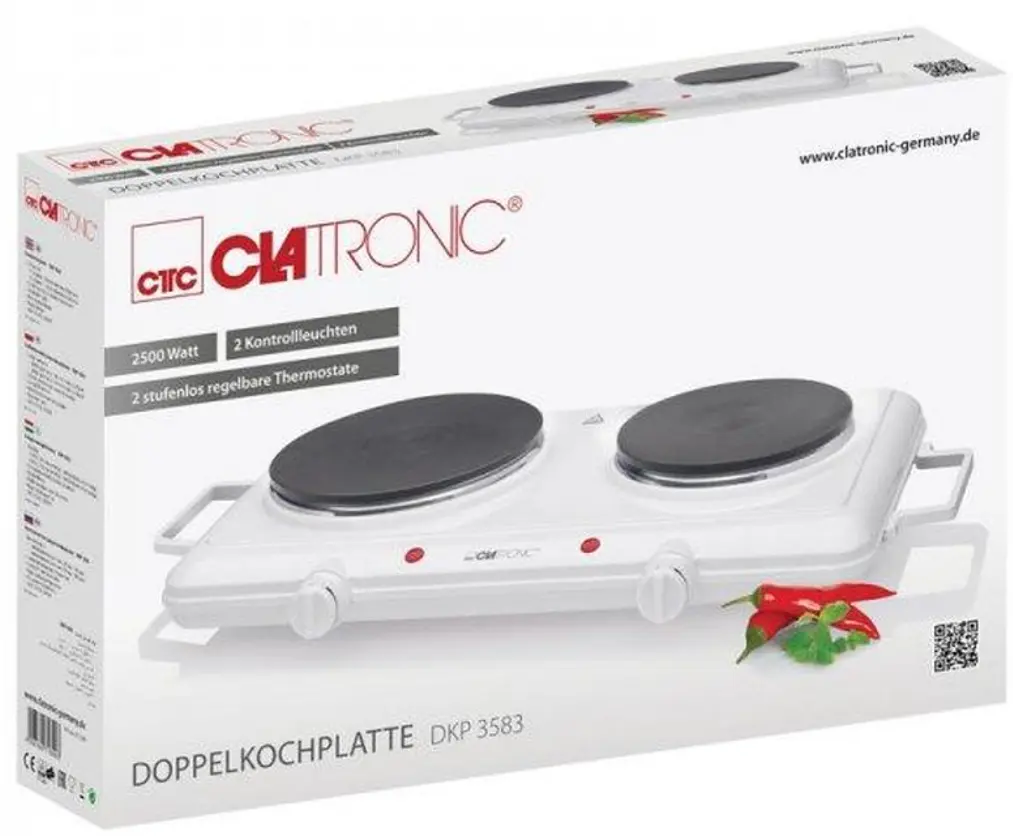 Електрична плита Електроплитка Clatronic DKP 3583 2 конфорки 2500W - фото 5