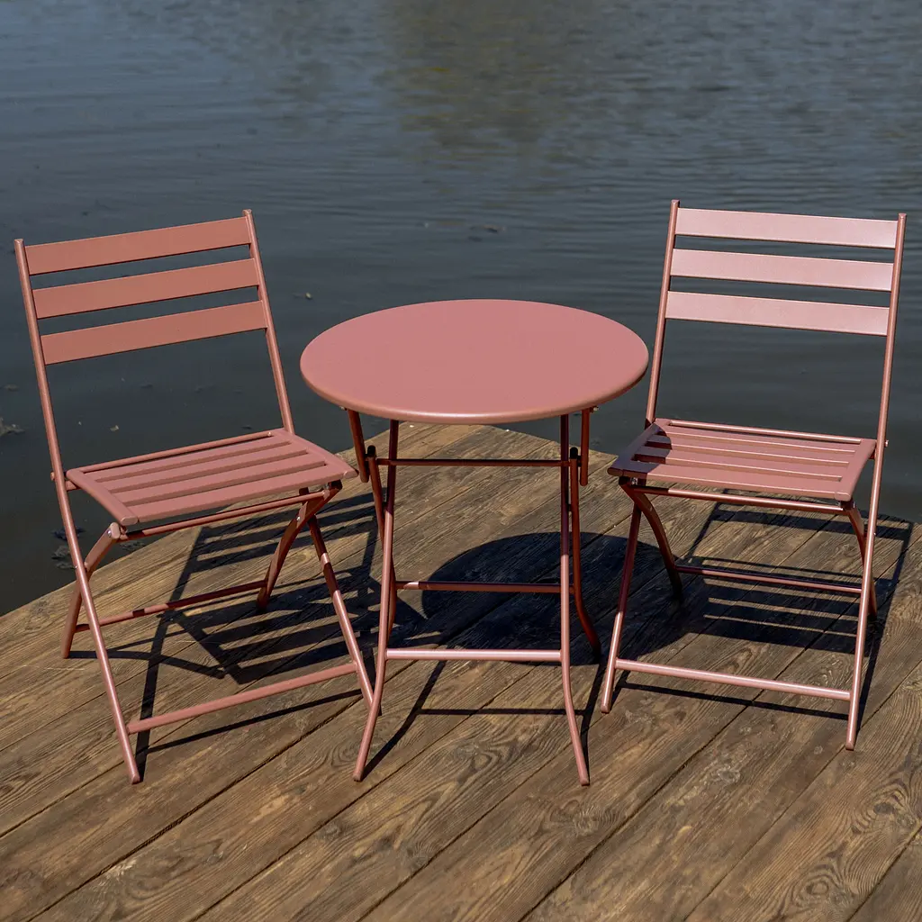 Комплект меблів 4Points Set City-2 столик + 2 стільці зі сталі - фото 2