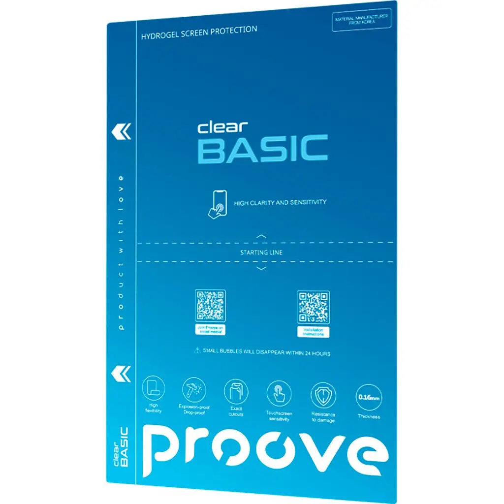 Гідрогелева захисна плівка Proove Hydrogel Screen Protection BASIC Size S Clear + безкоштовна поклейка (GGBA11600150) [68942] - фото 2