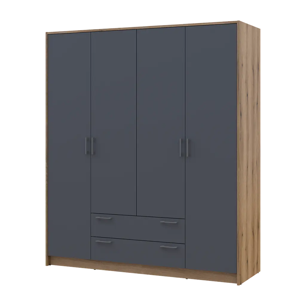 Шафа для одягу Doros Ронді Дуб Артизан/Графіт 4ДСП 160х52х195 (80737824) - фото 6