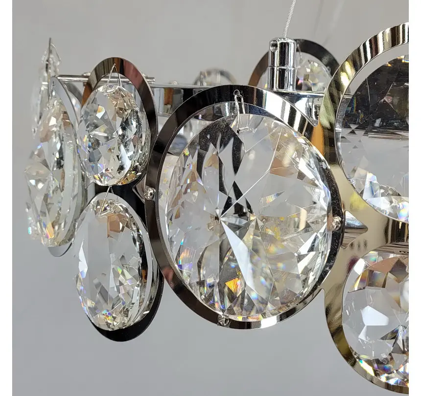 Підвісна люстра Artlight P810/600CH на 9 ламп E14 із прозорим скляним декором - фото 7