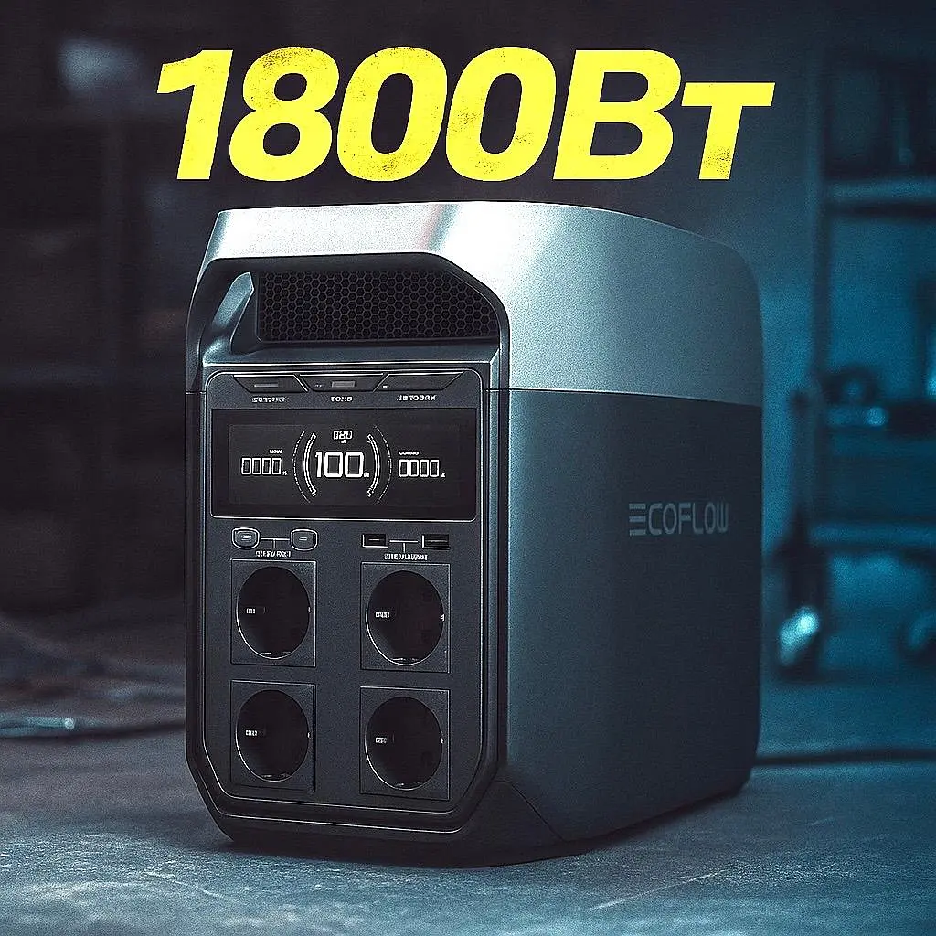 Зарядна станція EcoFlow DELTA 3 1800W 1024Wh EU 4 євро розетки екофлоу x-boost 3600Вт (пікова) швидка зарядка. - фото 2
