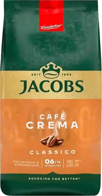 Кава в зернах Jacobs Cafe Crema Classico, оригінал, 1 кг