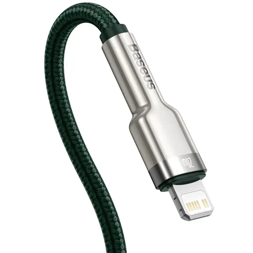 Кабель Baseus Cafule Metal USB-C to Lightning PD 20W 2m Green (CATLJK-B06) [169513] - фото 4