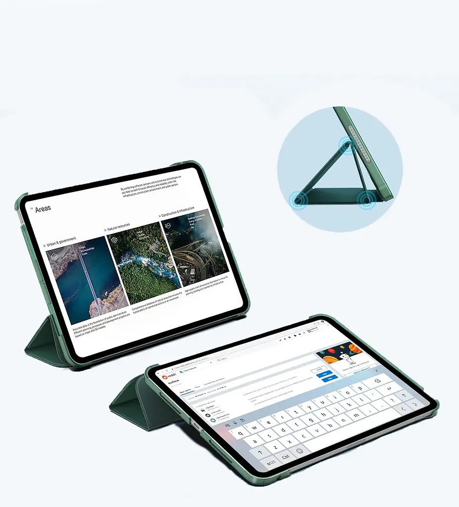 Чохол-книжка BeCover Tri Fold Hard для Apple iPad Pro 11 M4 2024 Темно-зелений (711727) - фото 5
