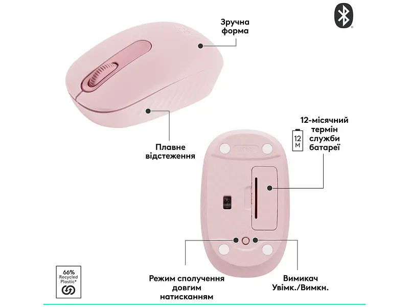 Миша Logitech M196 Bluetooth Rose (910-007461) - фото 5
