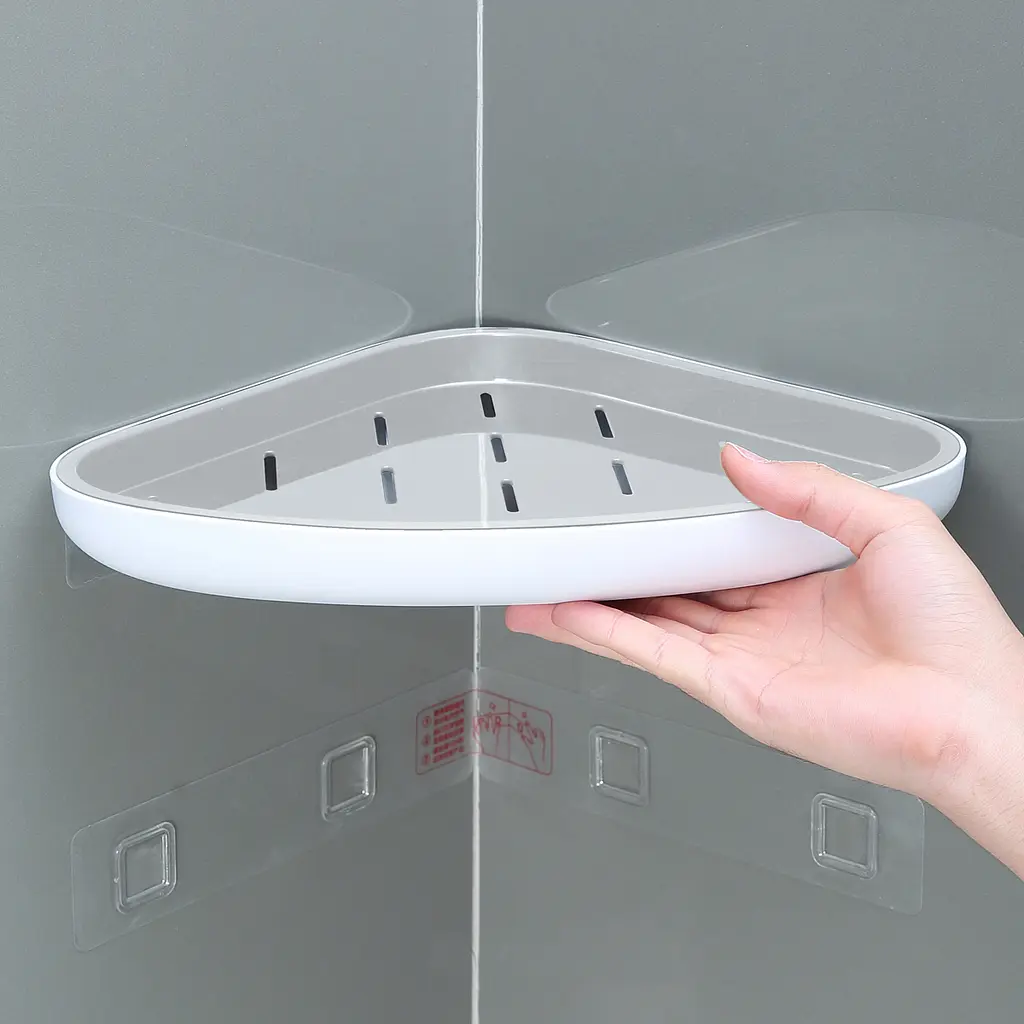 Полиця кутова МВМ My Home BP-26 клейка біла з сірим (BP-26 WHITE/GRAY) - фото 9
