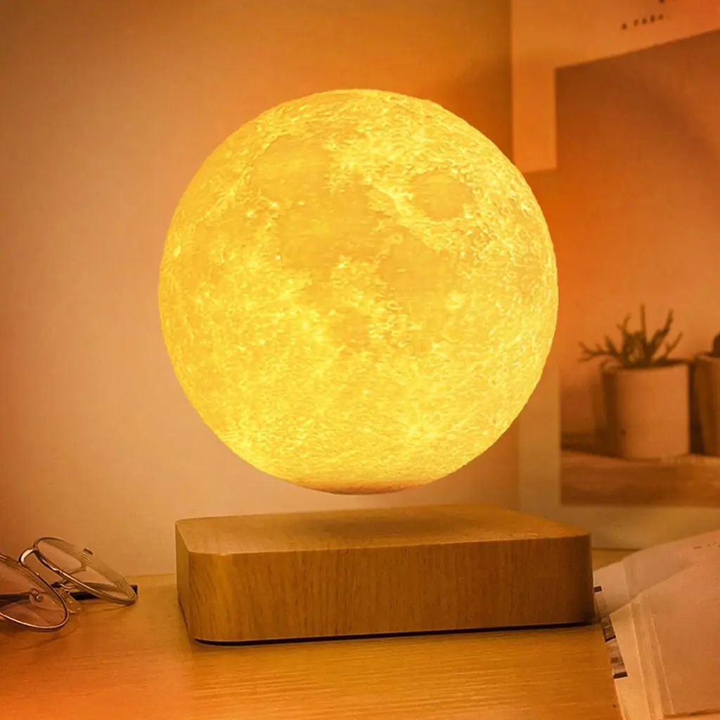 Нічний світильник HCNT Levitating Lamp Moon Light Wood Grain (SIM10-GW5) [137663] - фото 2