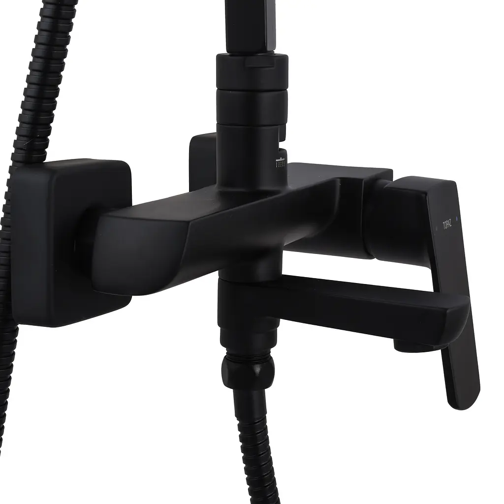 Душевая система TOPAZ LEXI TL 21122-H57-BL черная матовая для ванной комнаты с поворотным изливом - фото 6