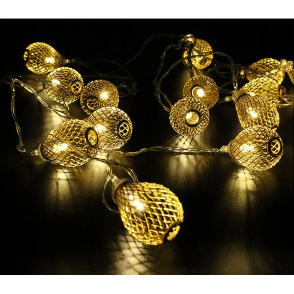 Гірлянда-нитка (String-Lights) Металеві кульки 20WW-1, внутрішня, провід прозорий, 2м (Білий-теплий) UT785623