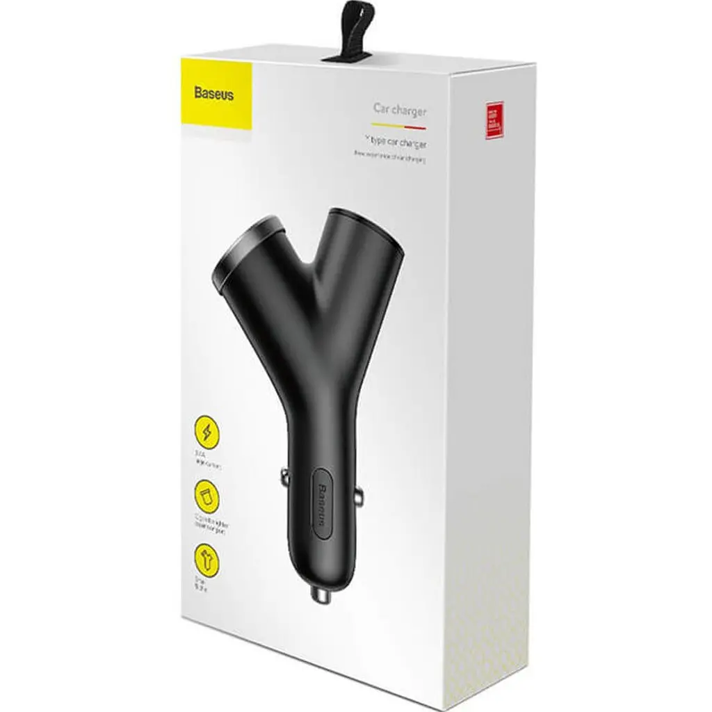 Автомобільний зарядний пристрій Baseus Y Type Car Charger Black (CCALL-YX01) [169696] - фото 6