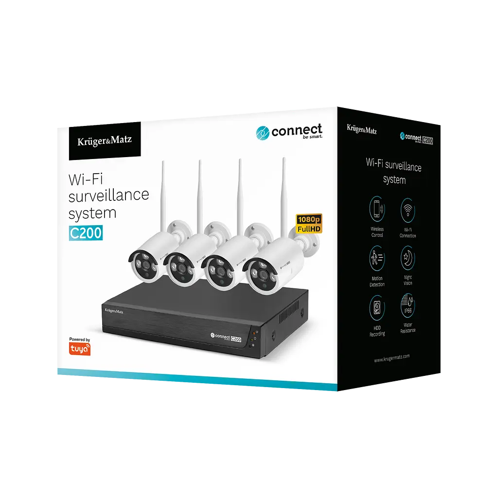 Комплект для відеоспостереження Wi-Fi Kruger & Matz Connect C200 Tuya Full HD - фото 2