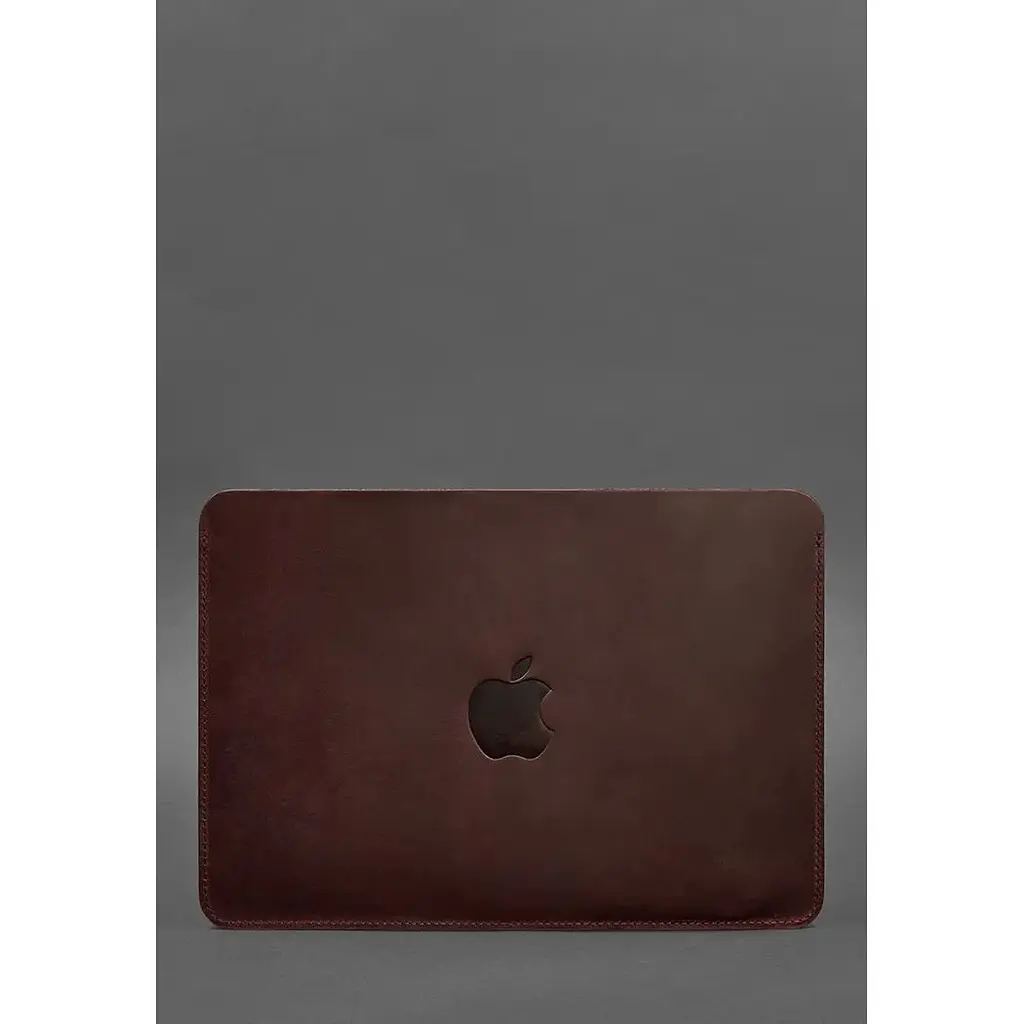 Шкіряний чохол для BlankNote Crazy Horse MacBook 14 дюймів Бордовий - фото 3