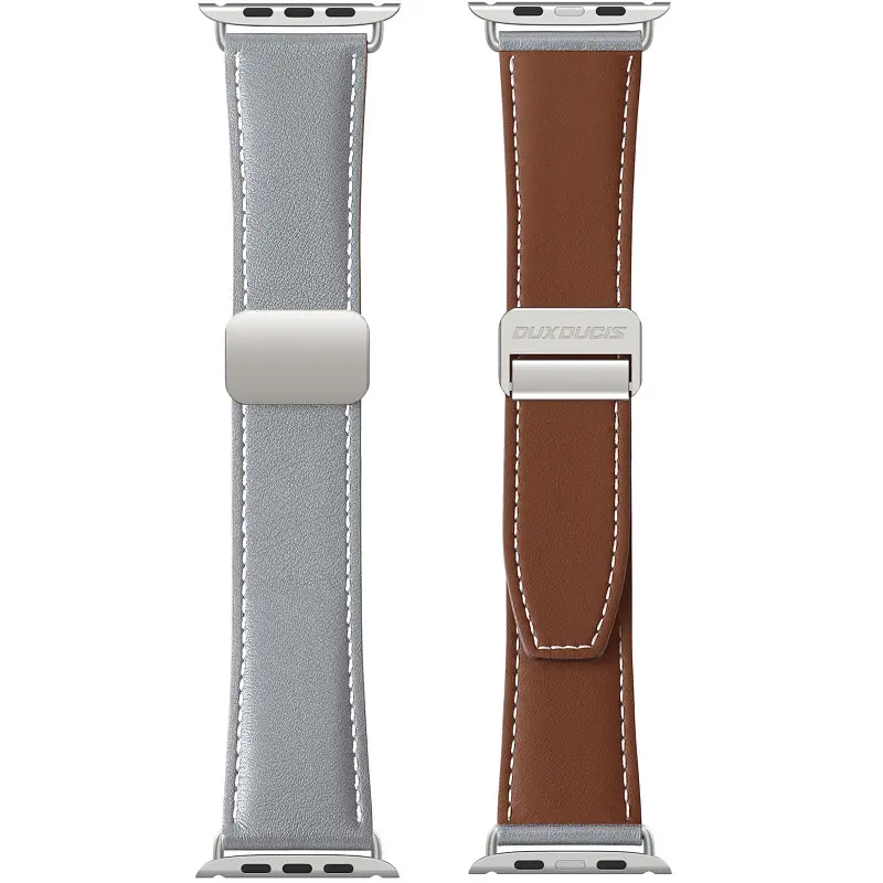 Ремінець Genuine Leather для Apple Watch 42(ser.1-3)/44/45/46/49 мм Grey Dux Ducis teh0029326 - фото 2