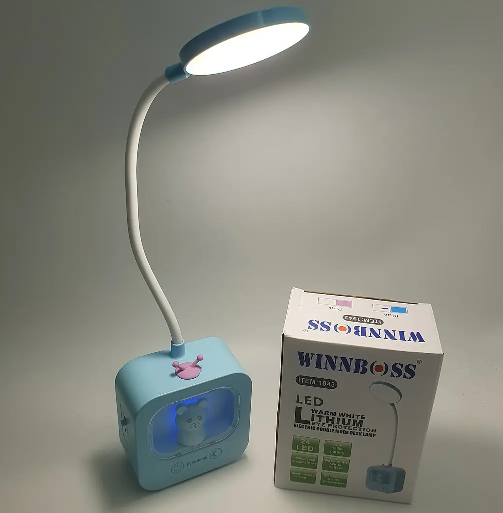 LED-лампа сенсорна світлодіодна настільна акумуляторна (знімний 18650) дитяча на гнучкій ніжці 28 см світильник-нічник WinBoss 1943 - фото 3