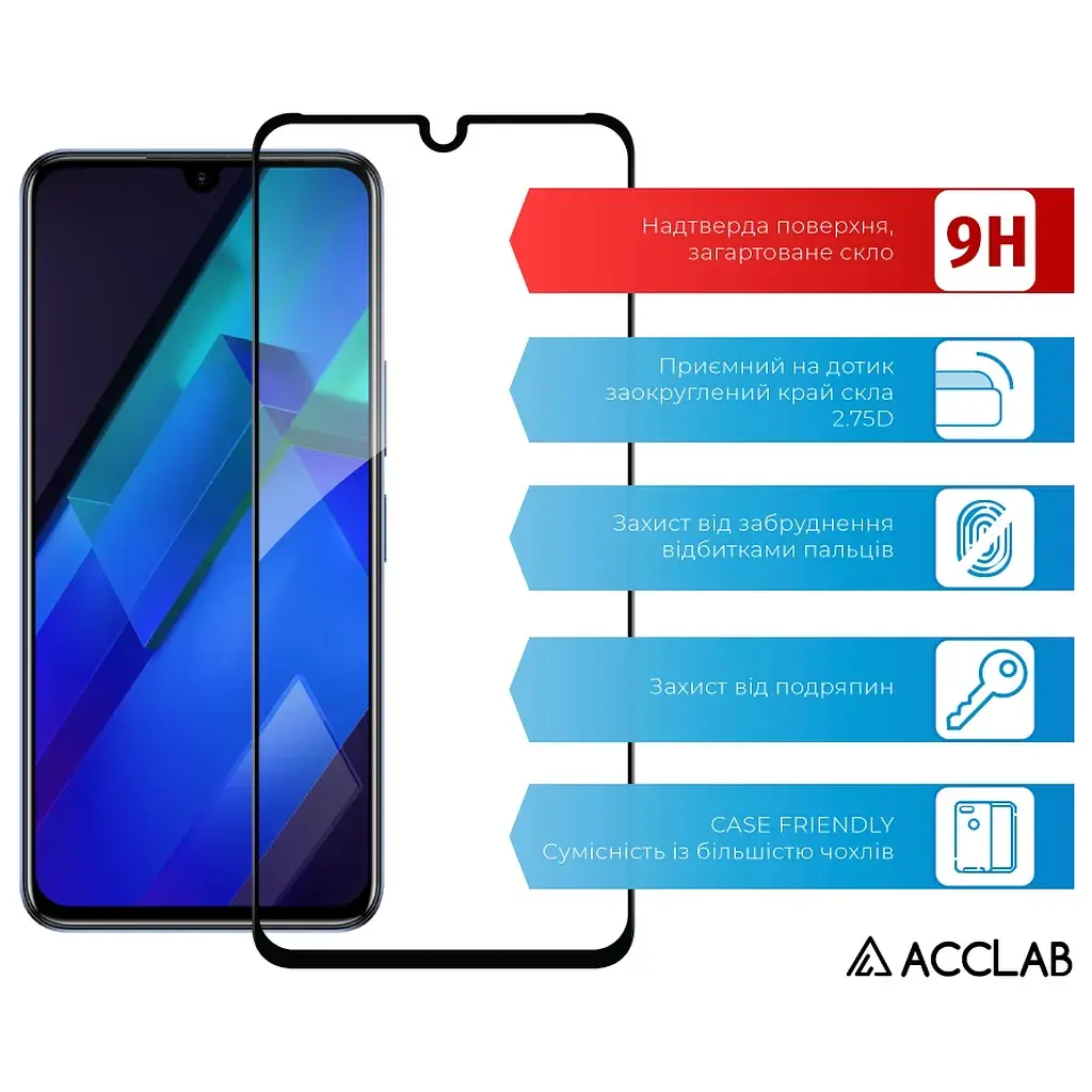Скло захисне ACCLAB Full Glue Infinix Note 12 Black (1283126546556) - фото 3