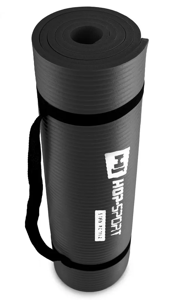 Мат для фітнесу та йоги Hop-Sport HS-N010GM 1см чорний - фото 2